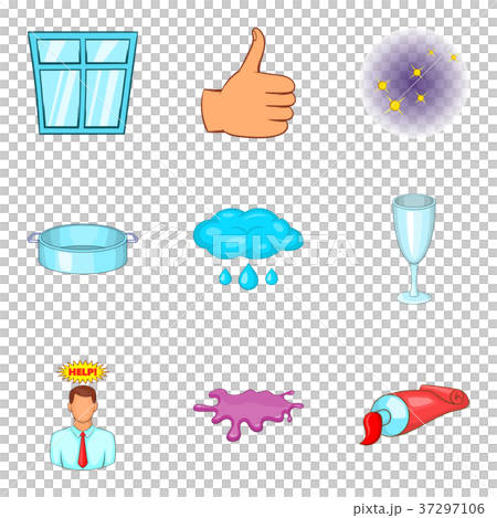 Cleaning service solution icon set, cartoon style 37297106