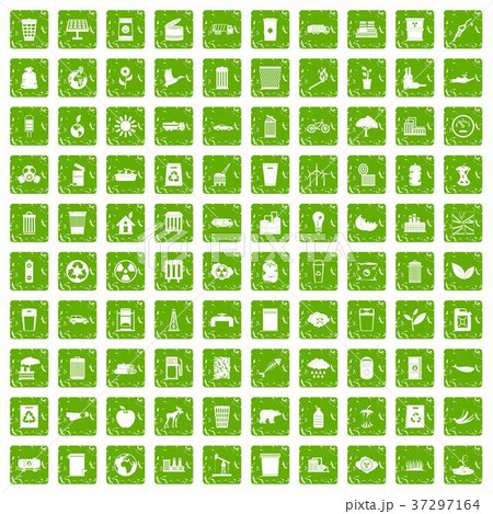 100 ecology icons set grunge green 100 ecology icons set grunge green 37297164