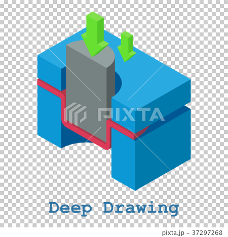 Deep drawing metalwork icon, isometric 3d style 37297268