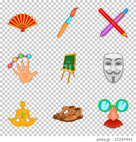Artwork icons set, cartoon style Artwork icons set, cartoon style 37297441