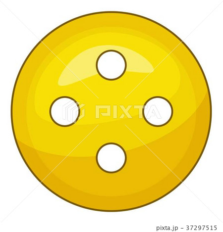 Yellow cloth button icon, cartoon style 37297515