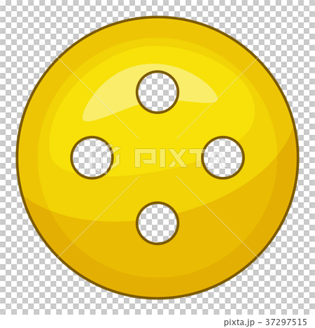 Yellow cloth button icon, cartoon style 37297515