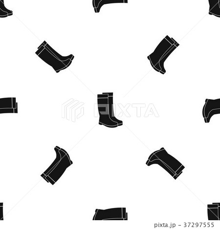 Rubber boots pattern seamless black 37297555