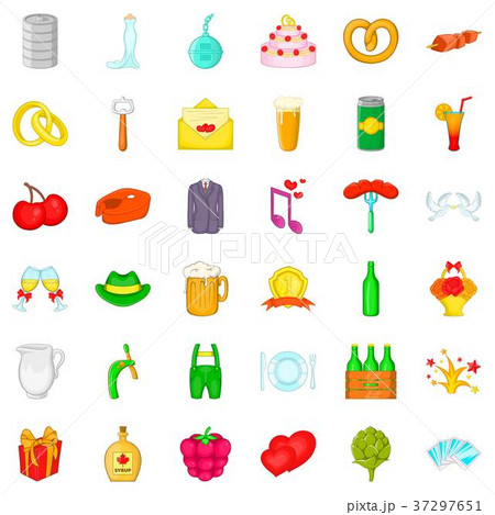 Grille icons set, cartoon style Grille icons set, cartoon style 37297651