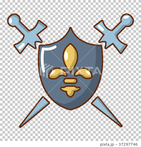Knight shield and swords icon, cartoon style Knight shield and swords icon, cartoon style 37297746