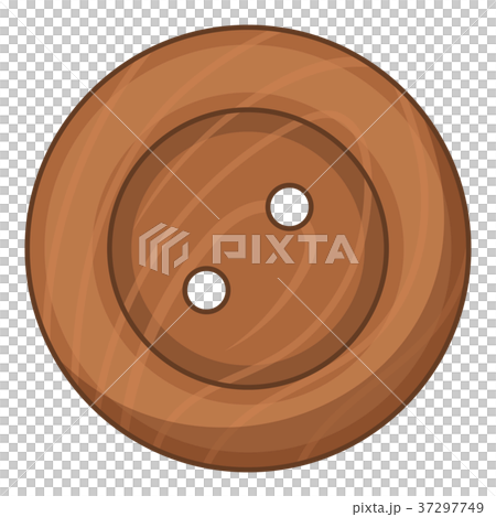 Wood cloth button icon, cartoon style 37297749