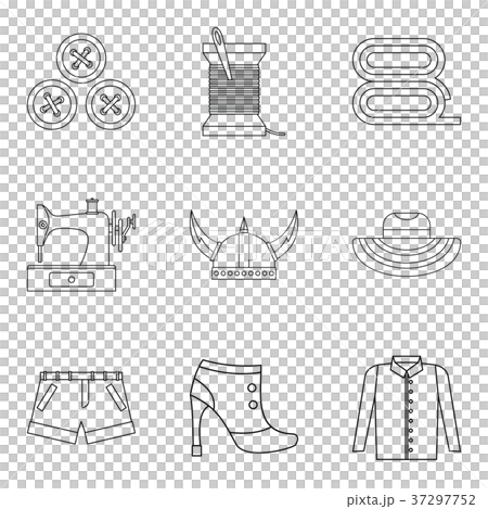 Making of clothes icon set, outline style 37297752