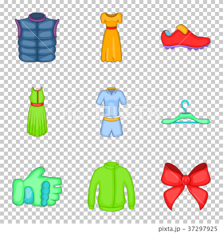 Light summer clothes icon set, cartoon style - Stock Illustration ...