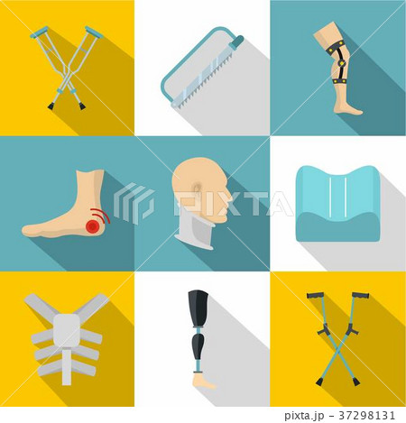 Orthopedic disease icon set, flat style Orthopedic disease icon set, flat style 37298131