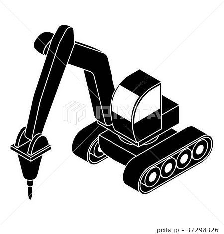 Drill tractor icon, simple style 37298326
