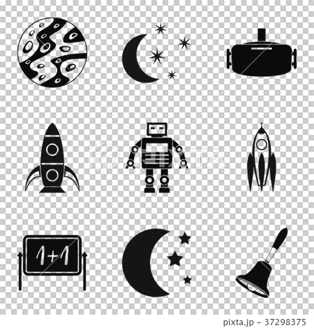 Rocket launch icons set, simple style 37298375