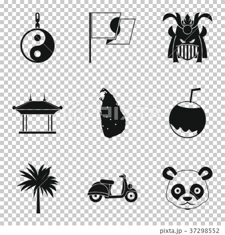 Traveling in Asia icons set, simple style 37298552