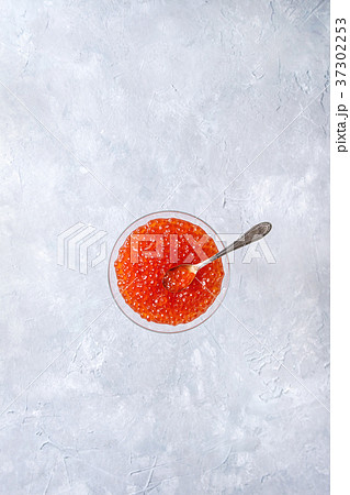 Glass of red caviar 37302253