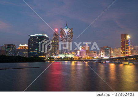 Image of Macau (Macao), China. Skyscraper hotel  37302403