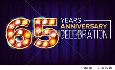 65 Years Anniversary Banner Vector. Sixty-five 65 Years Anniversary Banner Vector. Sixty-five 37303536