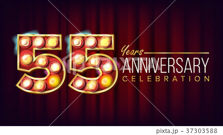 55 Years Anniversary Banner Vector. Fifty-five 37303588