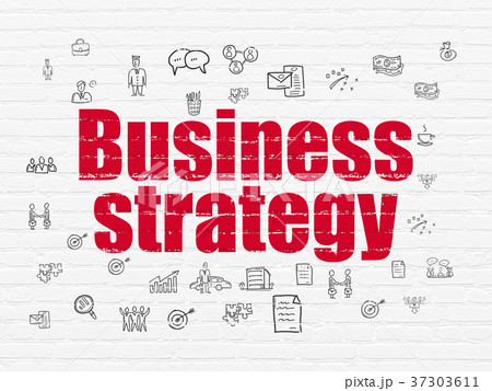 Business concept: Business Strategy on wall 37303611