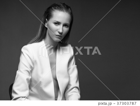 sexy fashion model with long hair, young European sexy fashion model with long hair, young European 37303787