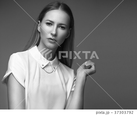 sexy fashion model with long hair, young European sexy fashion model with long hair, young European 37303792