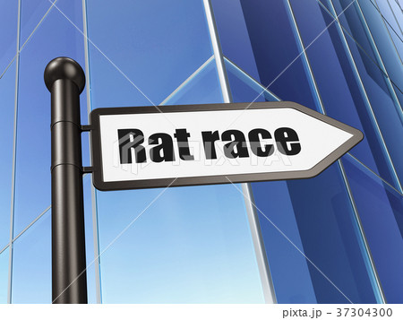 Politics concept: sign Rat Race on Building 37304300