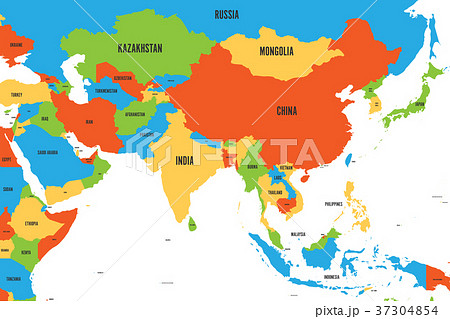 Colorful political map of western, southern and 37304854