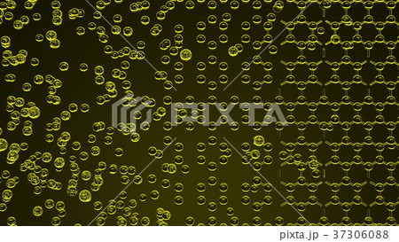 Composing yellow hexagonal molecular structure. 3D 37306088