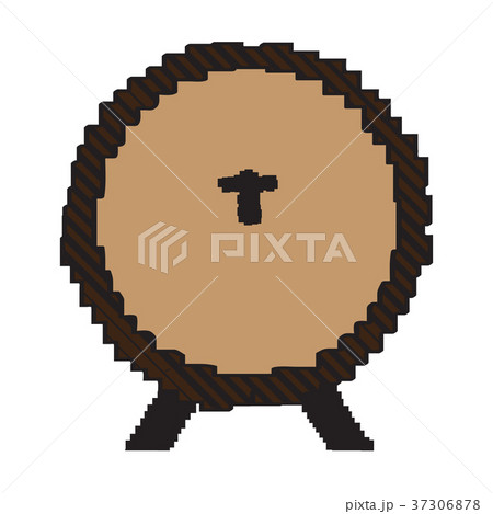 Pixelated wooden beer barrel Pixelated wooden beer barrel 37306878