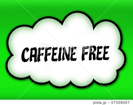 Comic Style Cloud With Caffeine Free Writing のイラスト素材