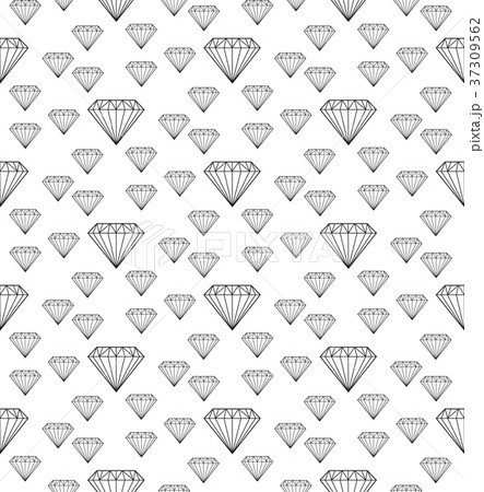 Diamond seamless pattern, line, sketch, doodle Diamond seamless pattern, line, sketch, doodle 37309562