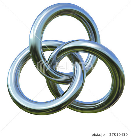 3つのリングのオブジェクト切り抜き メタルのイラスト素材