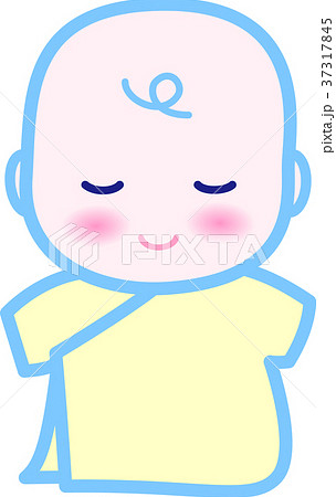 赤ちゃん　かわいい　ブルー　黄色　0歳児 37317845