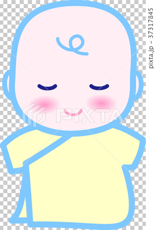 赤ちゃん　かわいい　ブルー　黄色　0歳児 37317845