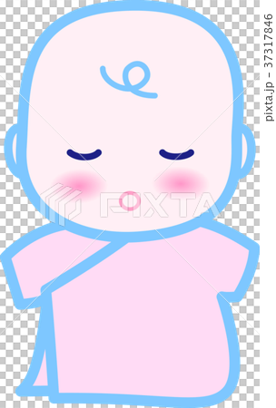 嬰孩逗人喜愛的藍色桃紅色0歲的孩子 37317846