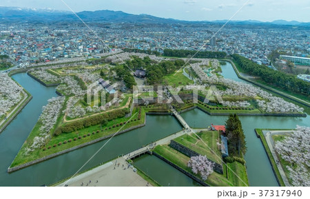 Goryokaku star shape fortress at Hakodate, Japan. Goryokaku star shape fortress at Hakodate, Japan. 37317940