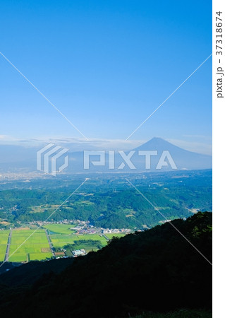 Mt. Fuji seen from Izu skyline (August) - Stock Photo
