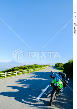 バイクツーリング 伊豆スカイライン ８月 の写真素材