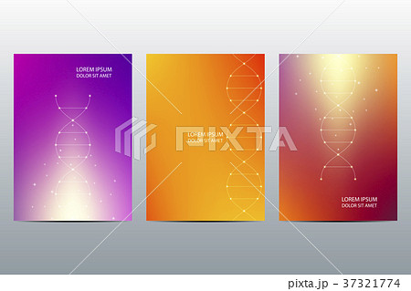 Cover or poster design with molecule background 37321774
