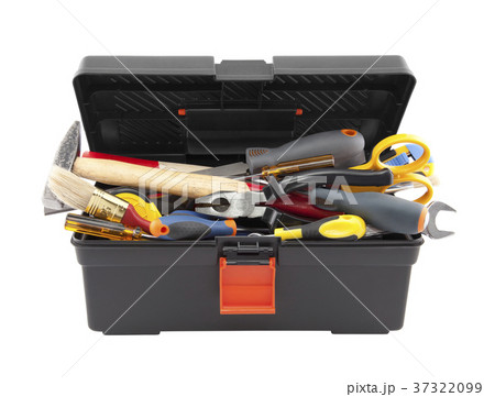 Open black toolbox with tools Open black toolbox with tools 37322099