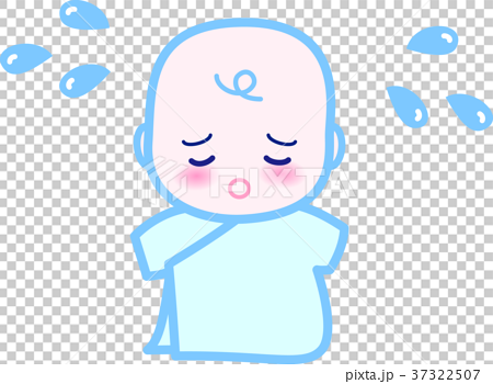赤ちゃん泣く かわいい ブルー 0歳児のイラスト素材 37322507 Pixta
