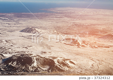 Aerial view Iceland winter season Aerial view Iceland winter season 37324312