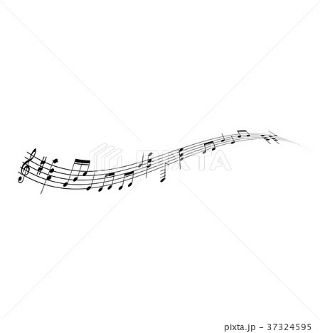 Wavy line of musical notes - melody conept 37324595