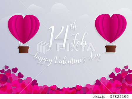 Concept of Valentine day, hot air balloon  37325166