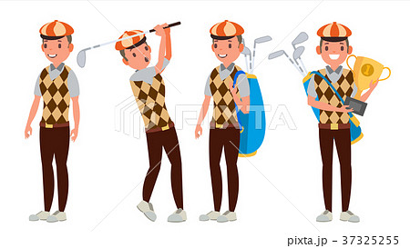 Professional Golf Player Vector. Playing Golfer 37325255