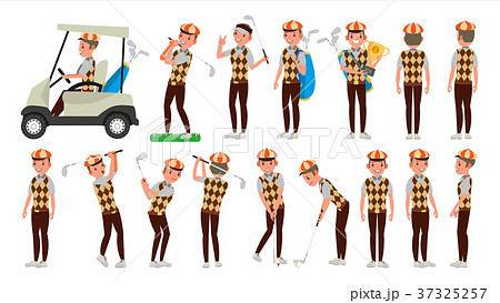 Classic Golf Player Vector. Swing Shot On Course Classic Golf Player Vector. Swing Shot On Course 37325257