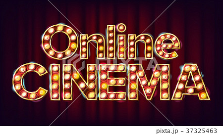 Online Cinema Poster Vector. Cinema Lamp 37325463