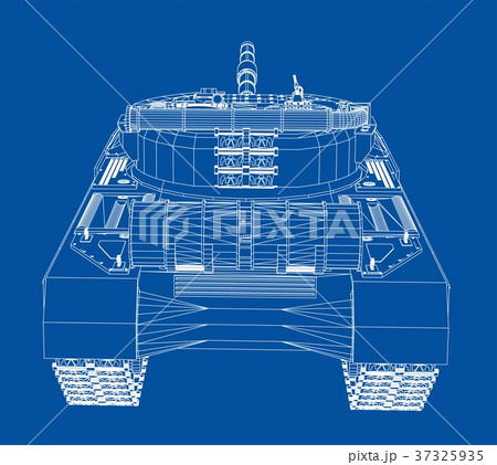 Blueprint of realistic tank 37325935