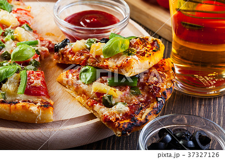 Pizza hawaii with beer Pizza hawaii with beer 37327126
