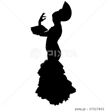 Flamenco Dancer With A Fanのイラスト素材