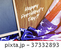 Happy President's Day Typography and USA Flag 37332893