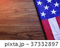 USA Flag on Brown Wooden Board Scene 37332897